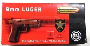 Pistolový náboj Geco Vollmantel 9mm Luger FMJ 8g