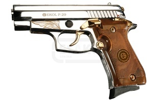 Plynová pistole Ekol P29 chrom gold s rytinou 9mm