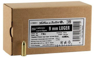 Pistolové náboje 9mm Luger FMJ 7,5g 250 kusů
