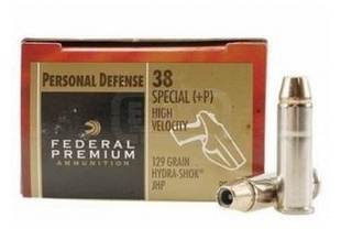 Revolverové náboje Federal Premium .38 Spec.+P 129GR Hydra - Shok JHP