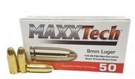 Pistolové náboje 9mm Luger FMJ 7,5g MaxxTech