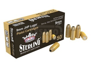 Pistolový náboje Sterling 9mm Luger JHP 7,5g