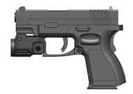 Taktická dobíjecí svítilna na pistoli - ilustrační